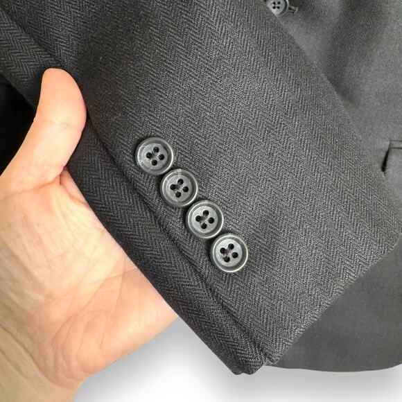 Jos. A. Bank Black Silk Camel Hair Herringbone Two Button Blazer Men's Size 42R - Picture 7 of 13